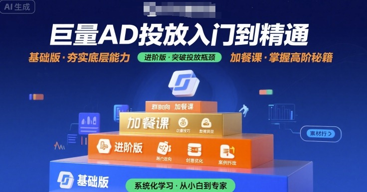 巨量AD投放入门到精通，基础版+进阶版+加餐课-聚星轻创-轻创终点站