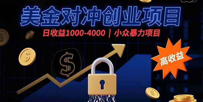 美金对冲创业项目，日收益1000-4000，小众暴力项目-聚星轻创-轻创终点站