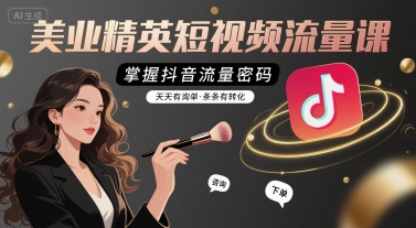 美业精英短视频流量课，掌握抖音流量密码，天天有询单，条条有转化-聚星轻创-轻创终点站