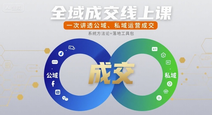 全域成交线上课，一次讲透公域、私域运营成交-聚星轻创-轻创终点站