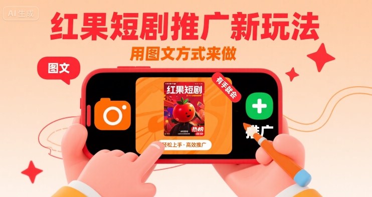 红果短剧推广新玩法，用图文方式来做，有手就会-聚星轻创-轻创终点站