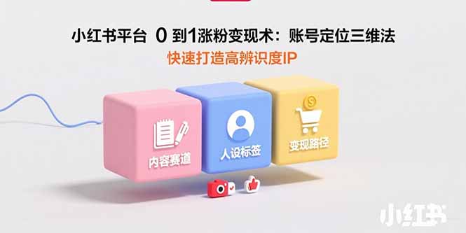 小红书平台0到1涨粉变现术：账号定位三维法，快速打造高辨识度IP-聚星轻创-轻创终点站