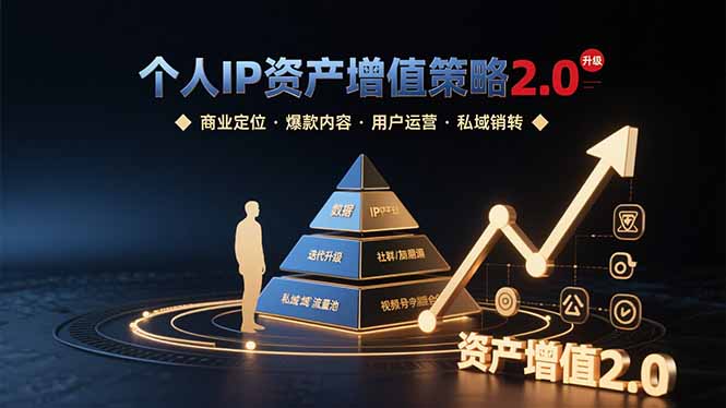 个人IP资产增值策略2.0 拆解商业定位/爆款内容/用户运营/私域销转四大模块-聚星轻创-轻创终点站