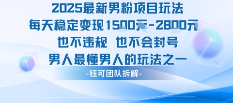 2025最新男粉项目玩法每天变现1k+也不违规也不会封号男人最懂男人的玩法-聚星轻创-轻创终点站
