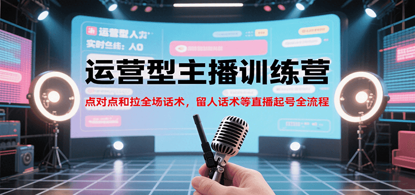 运营型主播训练营，点对点和拉全场话术，留人话术等直播起号全流程(更新8月)-聚星轻创-轻创终点站