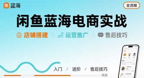 闲鱼蓝海电商实战，店铺搭建运营售后全流程-聚星轻创-轻创终点站