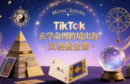 TikTok玄学命理跨境出海双语掘金课，手把手教你用命理知识精准直击海外用户痛点-聚星轻创-轻创终点站