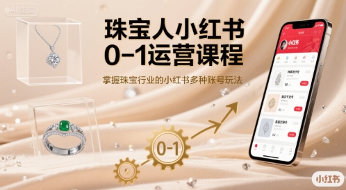 珠宝人小红书0-1运营课程，掌握珠宝行业的小红书多种账号玩法-聚星轻创-轻创终点站