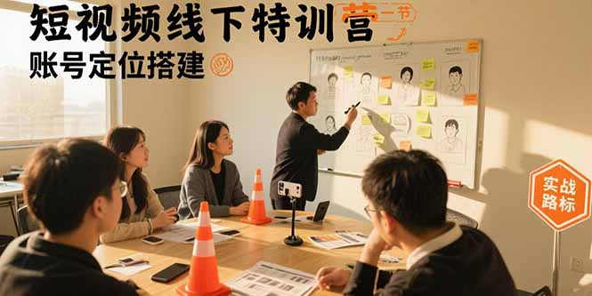 短视频线下特训营：账号定位搭建/口播号拍摄剪辑/直播间流量入口/变现实战-聚星轻创-轻创终点站