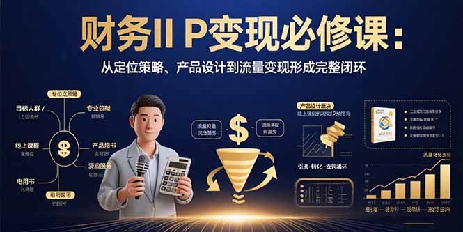 财务IP变现必修课：从定位策略、产品设计到流量变现形成完整闭环-聚星轻创-轻创终点站