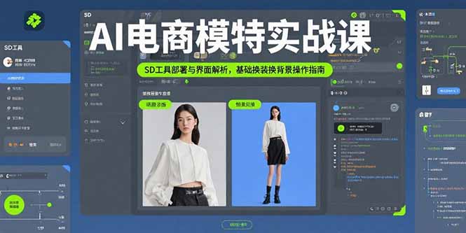 AI电商模特实战课，SD工具部署与界面解析，基础换装换背景操作指南-聚星轻创-轻创终点站