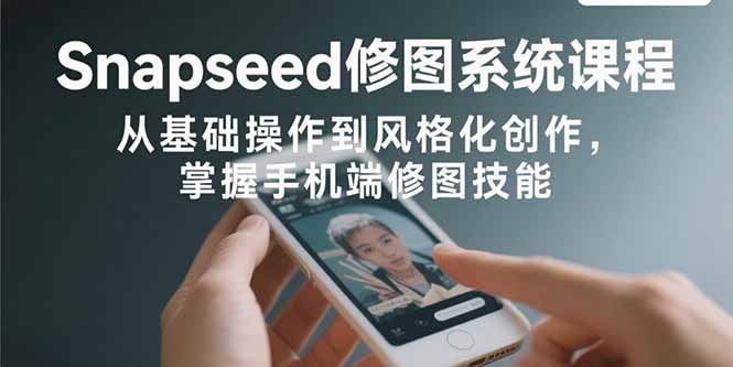 Snapseed修图系统课程：从基础操作到风格化创作，掌握手机端修图技能-聚星轻创-轻创终点站