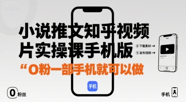 小说推文知乎视频图片实操课手机版，0粉一部手机就可以做-聚星轻创-轻创终点站