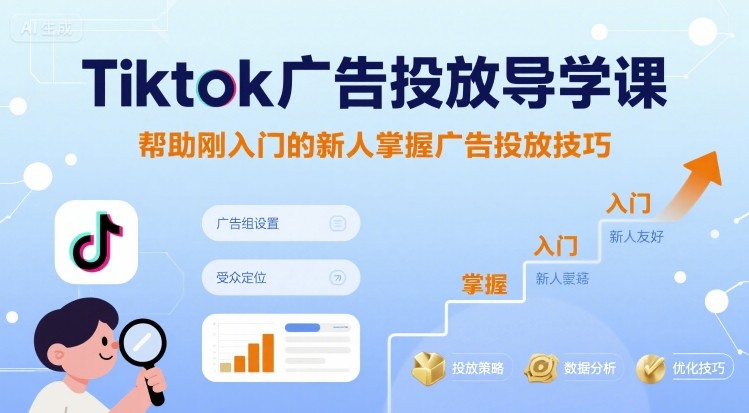 Tiktok广告投放导学课，帮助刚入门的新人掌握广告投放技巧-聚星轻创-轻创终点站