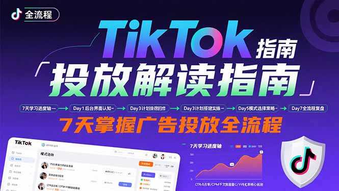 TikTok投放解读指南：后台操作/计划建立/模式选择，7天掌握广告投放全流程-聚星轻创-轻创终点站