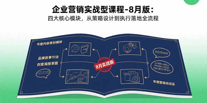 企业营销实战型课程-8月版：四大核心模块，从策略设计到执行落地全流程-北辰工作室