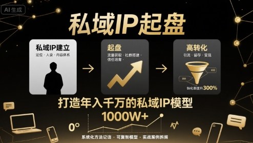 私域IP起盘，私域ip建立、起盘、高转化，打造年入千万的私域ip模型-北辰工作室