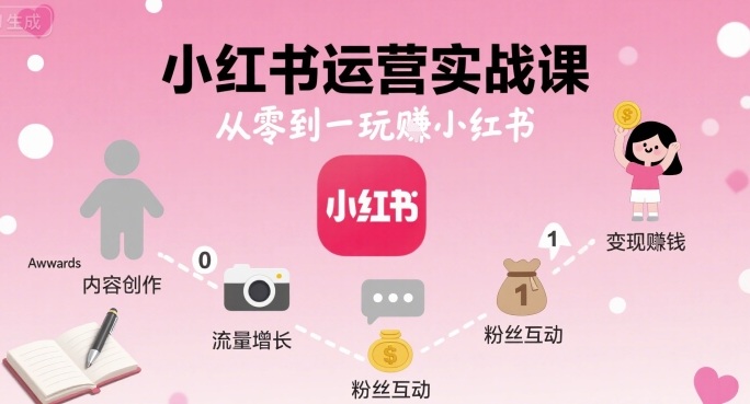 小红书运营实战课，从零到一玩賺小红书-北辰工作室